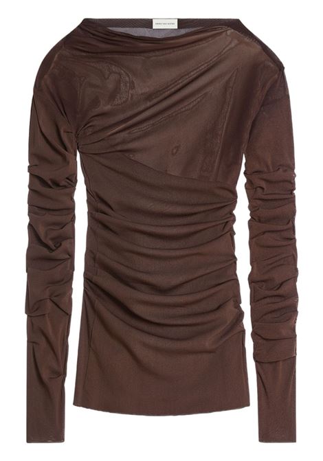 draped tee man brown DRIES VAN NOTEN | 251-021127-1513703